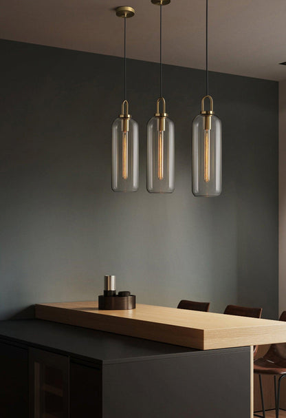 Sleek Glass Pendant Light Modern Ceiling Fixture