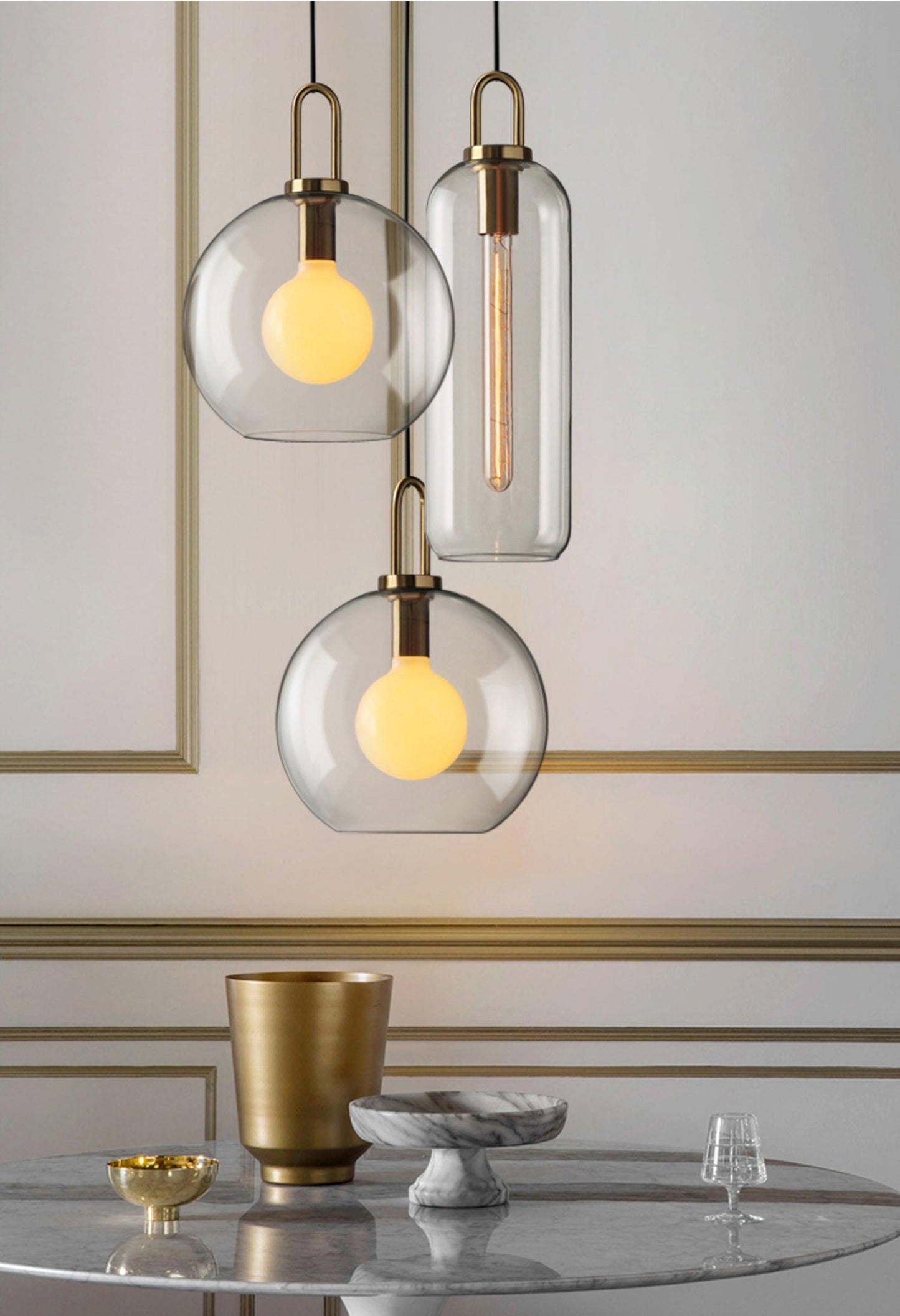 Sleek Hanging Glass Pendant Light