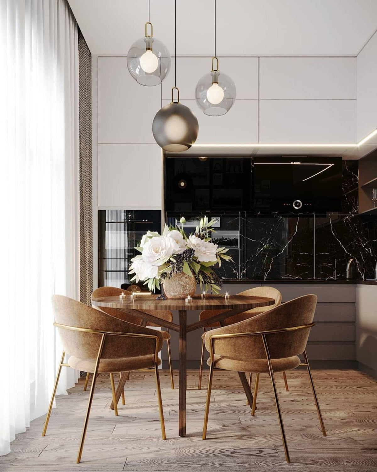 Sleek Glass Pendant Light Modern Ceiling Fixture