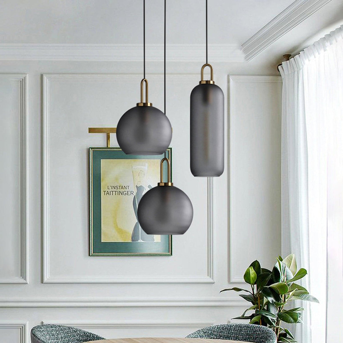Sleek Glass Pendant Light Modern Ceiling Fixture