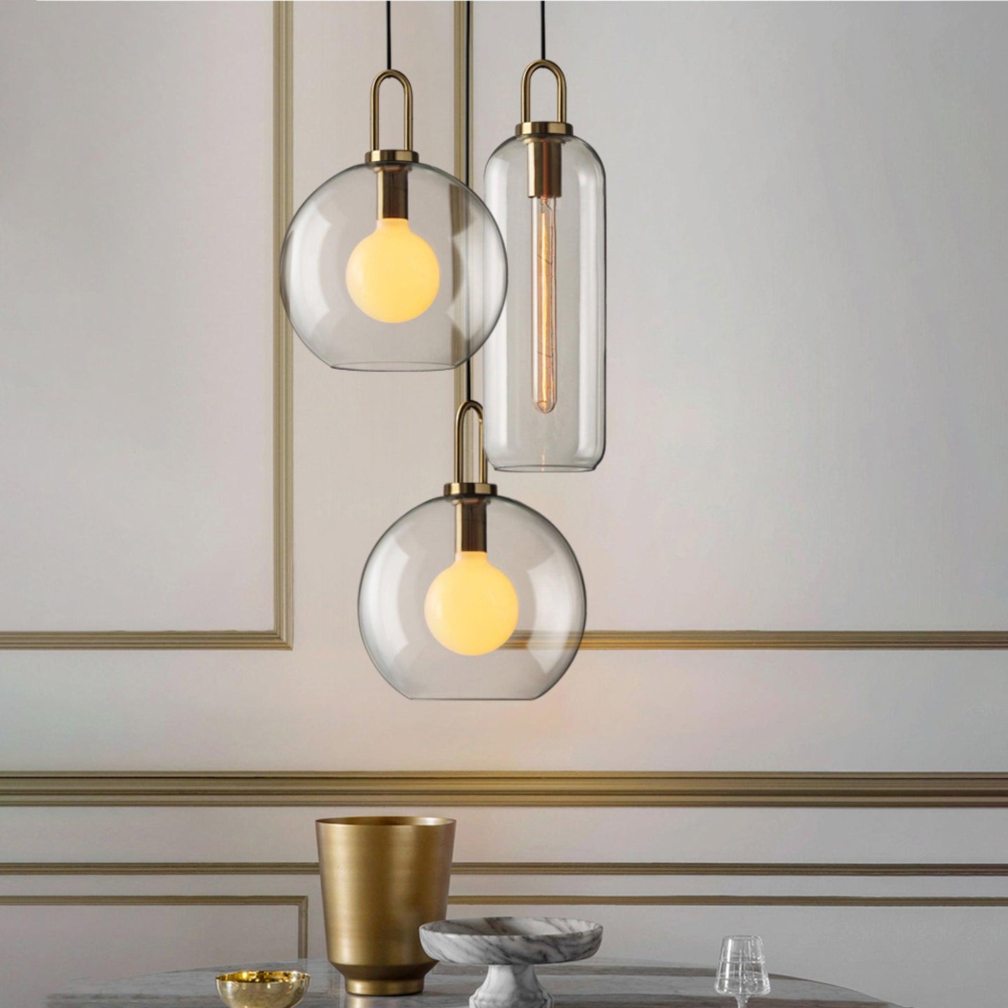 Sleek Hanging Glass Pendant Light