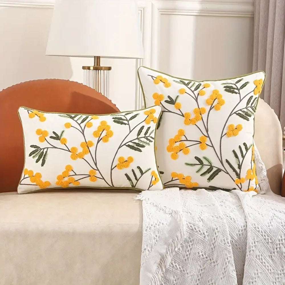 Bright Floral Pattern Pillow Cover