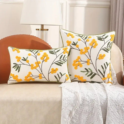 Bright Floral Pattern Pillow Cover