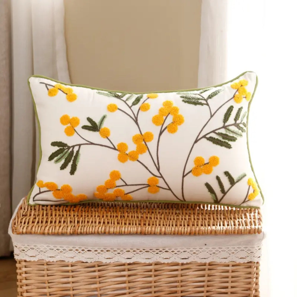 Bright Floral Pattern Pillow Cover