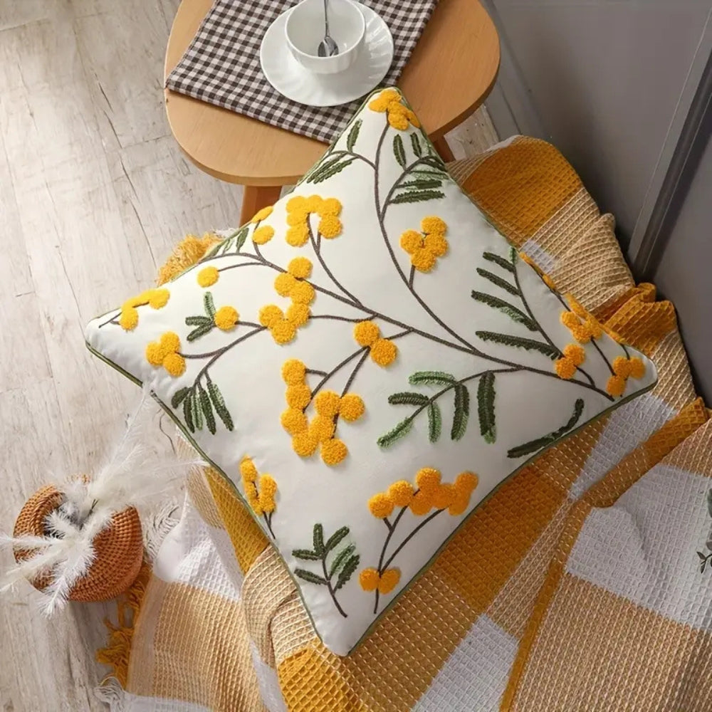 Bright Floral Pattern Pillow Cover