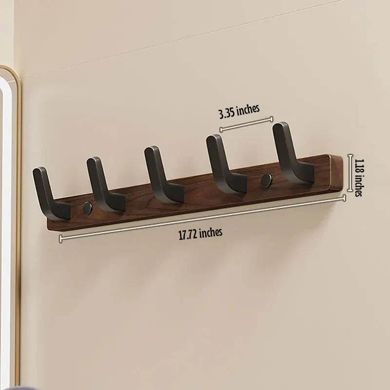 Simple Wooden Wall Coat Rack with Metal Hook
