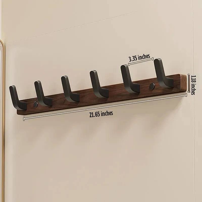 Simple Wooden Wall Coat Rack with Metal Hook