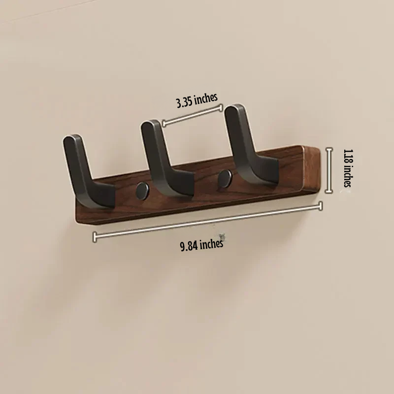 Simple Wooden Wall Coat Rack with Metal Hook