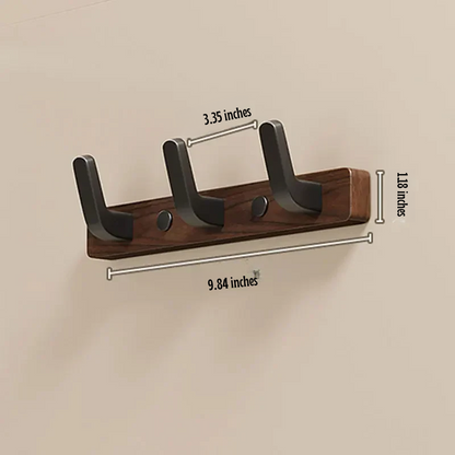 Simple Wooden Wall Coat Rack with Metal Hook