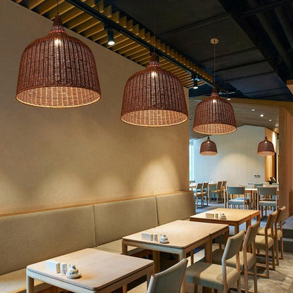 Natural Woven Rattan Pendant Light Fixture