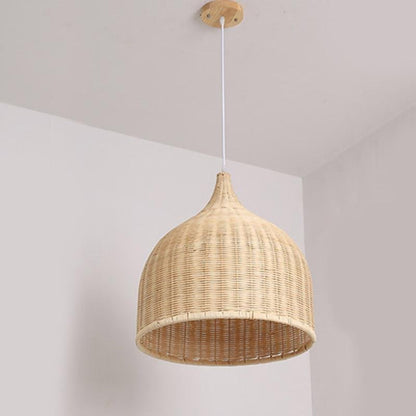 Natural Woven Rattan Pendant Light Fixture