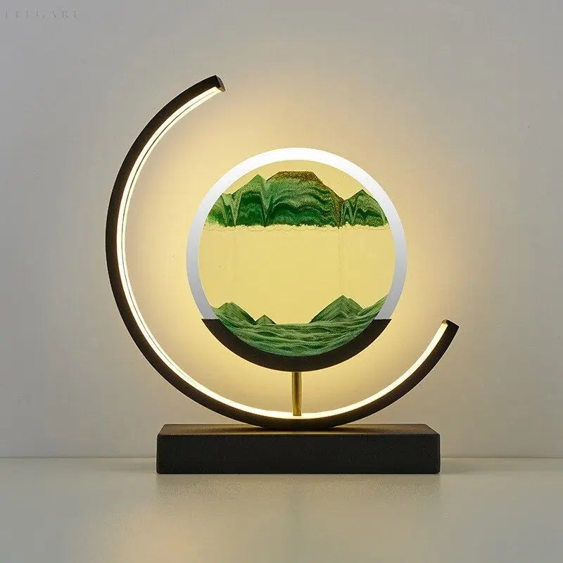 Calming Table Lamp with Colorful Sand Art Design