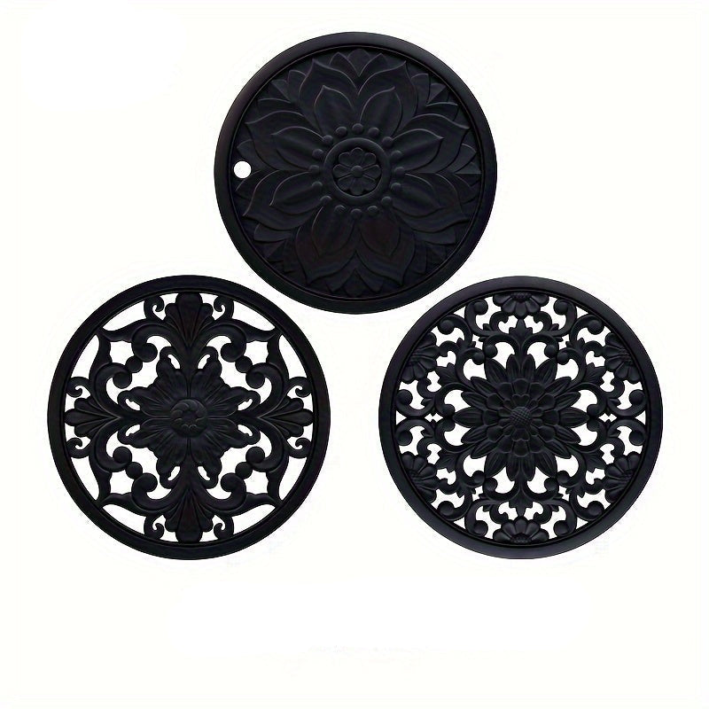 Heat Resistant Silicone Mats Set of 3 Non Slip 16cm - Cofik