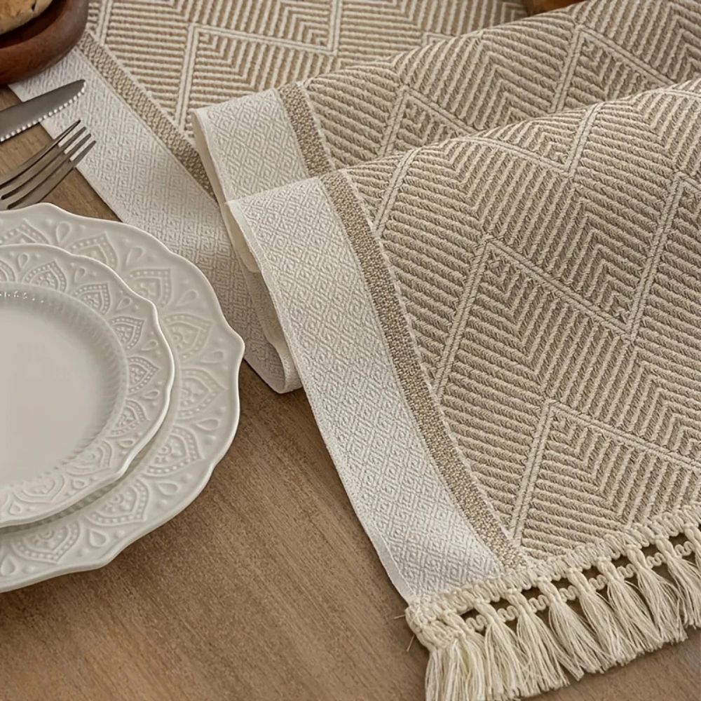 Colorful Woven Geometric Table Runner