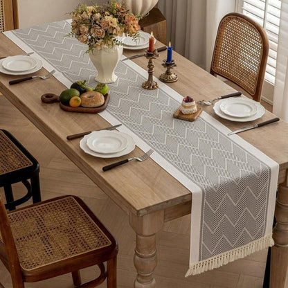 Colorful Woven Geometric Table Runner