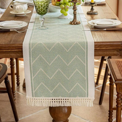 Colorful Woven Geometric Table Runner
