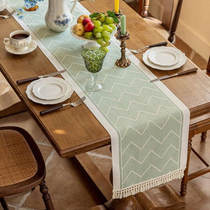 Colorful Woven Geometric Table Runner