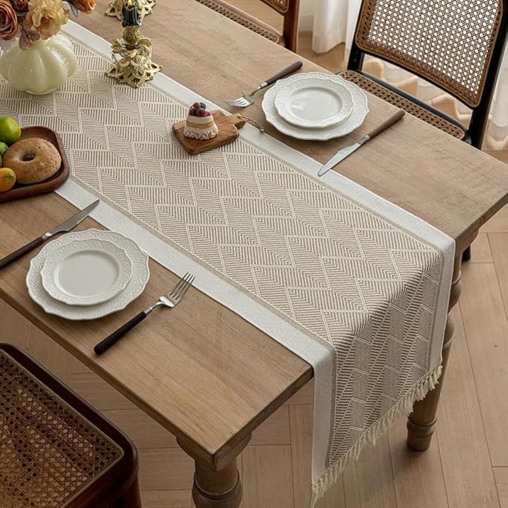 Colorful Woven Geometric Table Runner