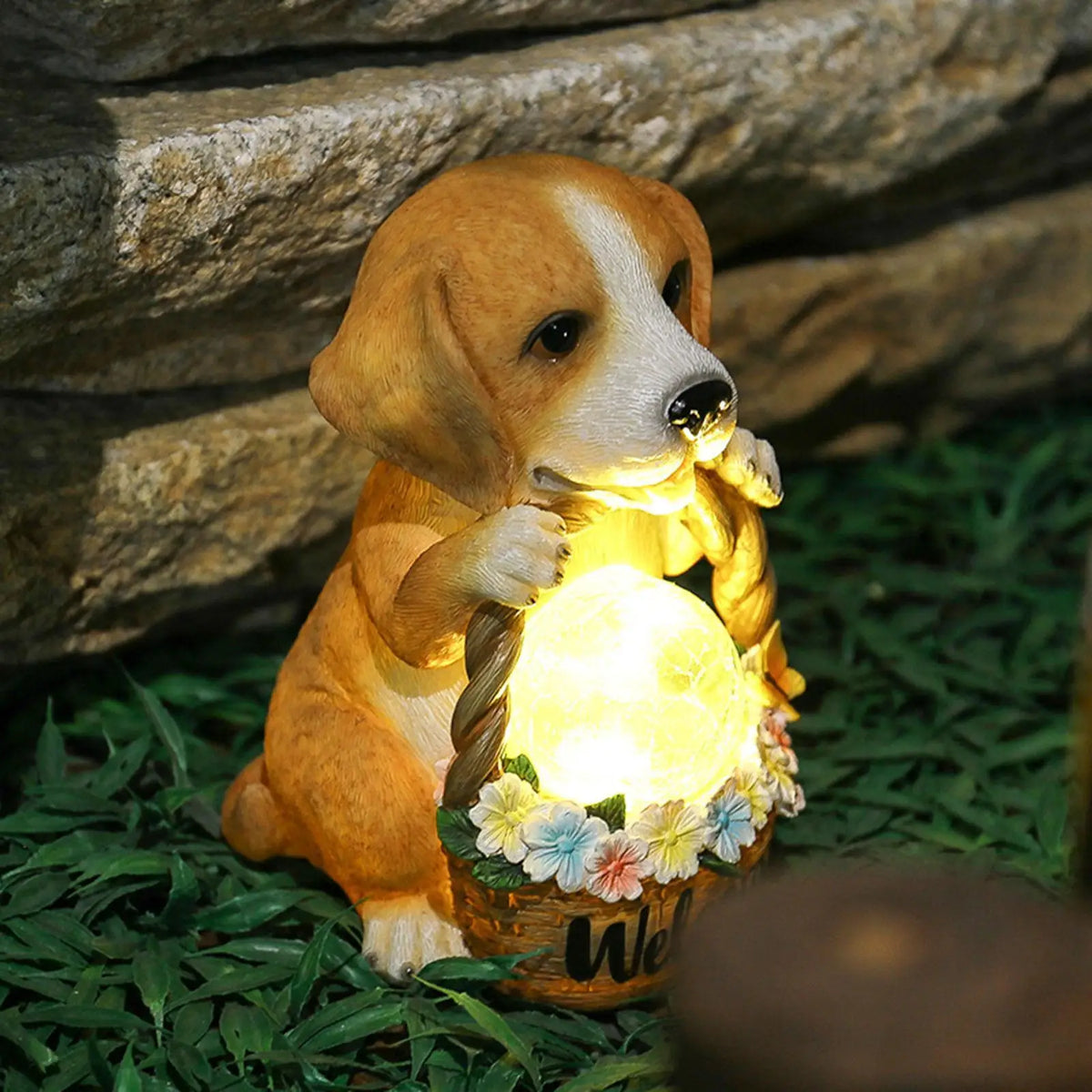 Outdoor Solar LED Dog Statue - Cofik
