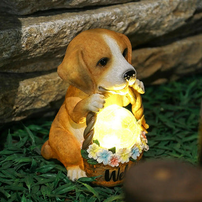 Outdoor Solar LED Dog Statue - Cofik