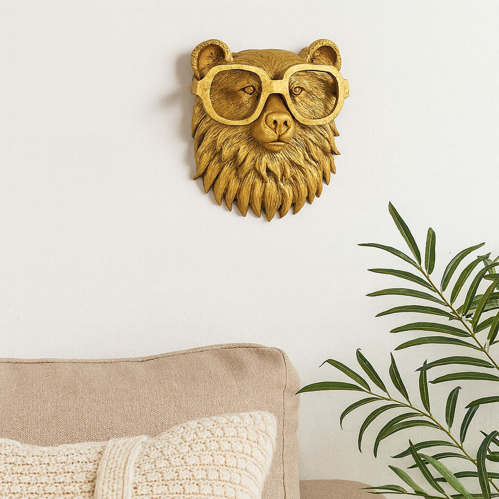 Rustic Wooden Animal Head Wall Decor