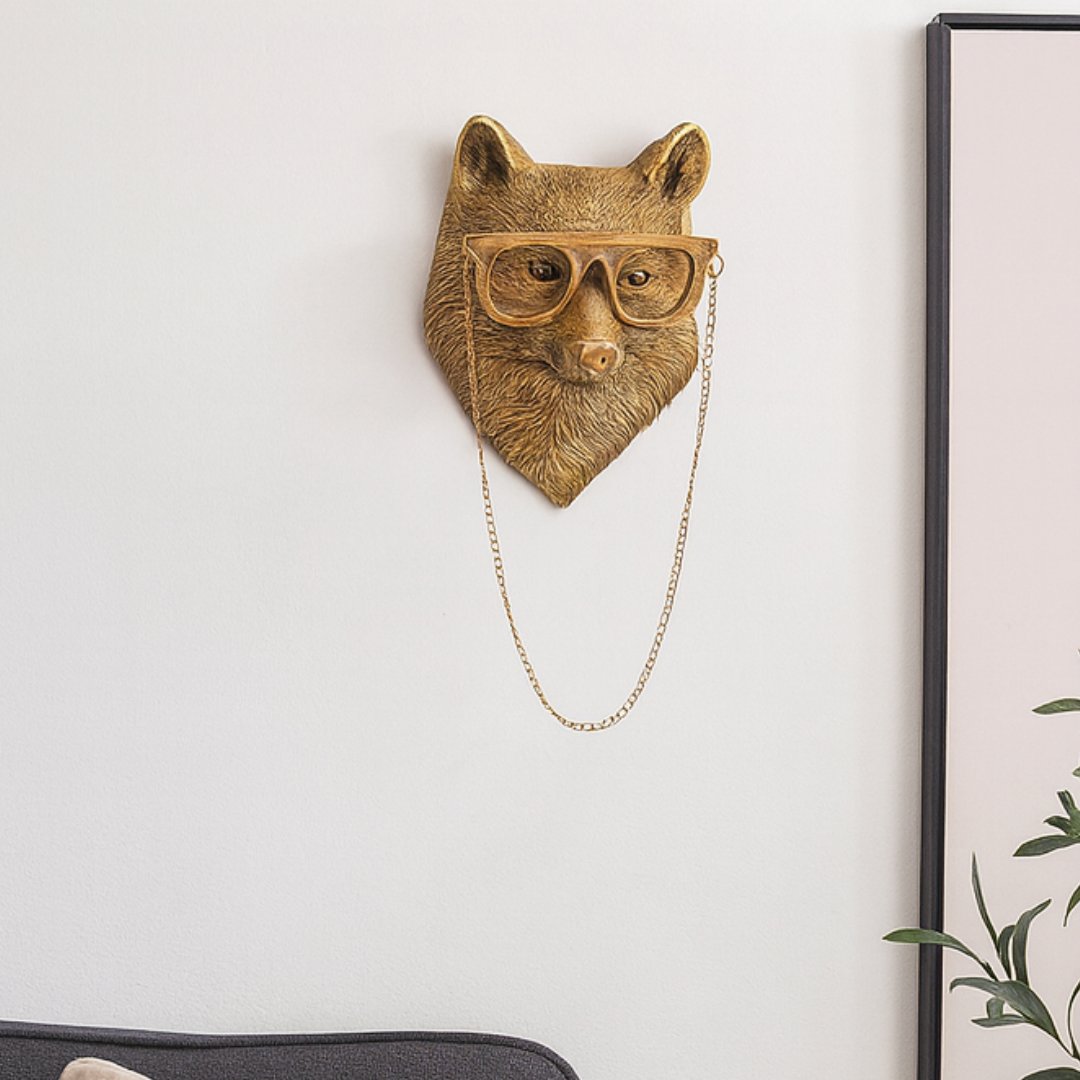 Rustic Wooden Animal Head Wall Decor