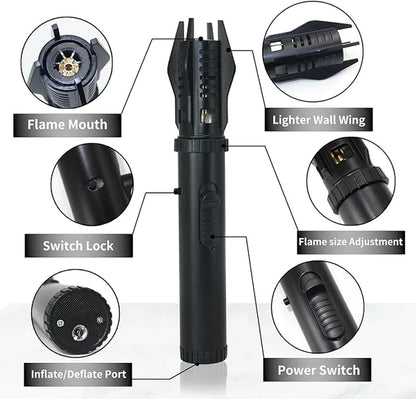 Compact Safety Lighter with Flashlight for Protection