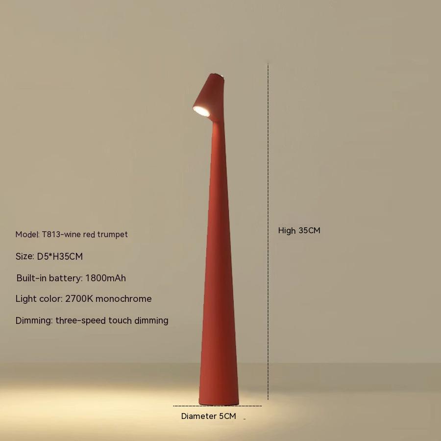 Contemporary Red Metal Desk Lamp