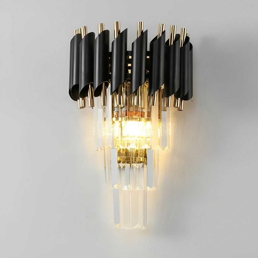 Contemporary Crystal Gold Wall Lamp