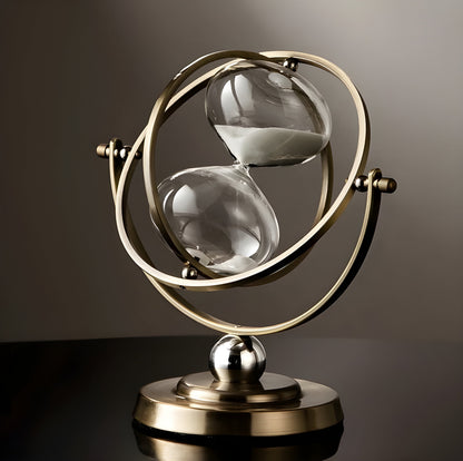 Classic Hourglass Clock with Gold Finish