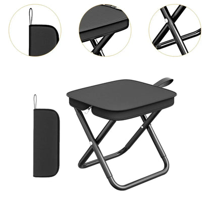 Compact Folding Camp Stool with Metal Frame