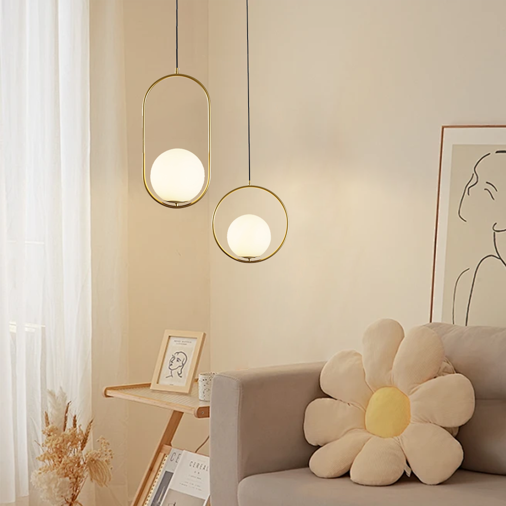 Sleek Brass Pendant Light Adjustable Ceiling Fixture