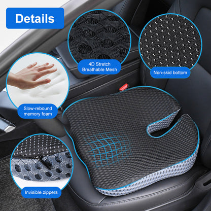 Contoured Car Seat Cushion with Memory Foam