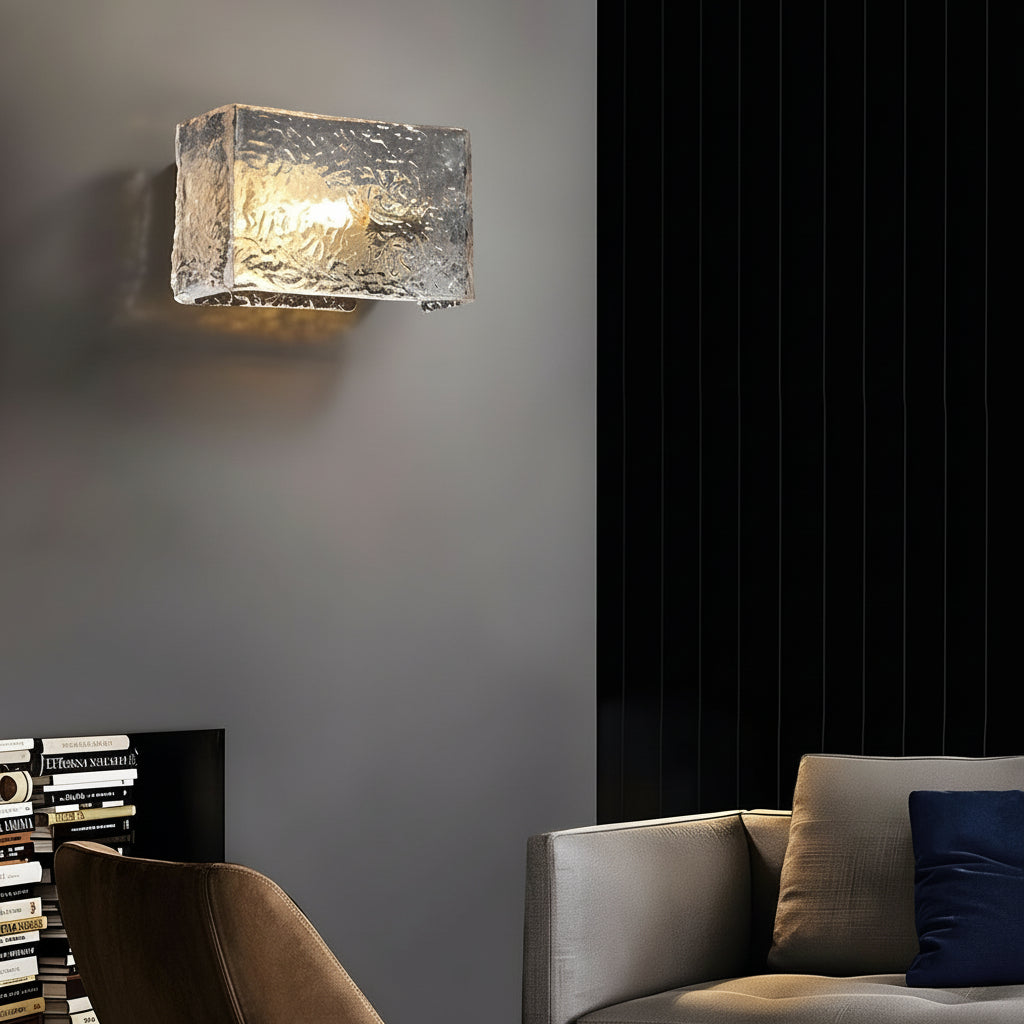 Contemporary LED Wall Lamp – Brushed Metal Glass Shade - Cofik