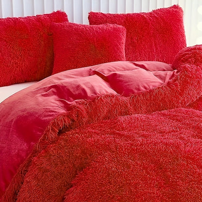 Cozy Fleece Duvet Cover Set with Zipper