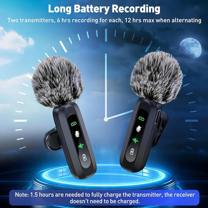 Compact Wireless Clip On Microphone for Phone and Tablet