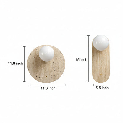 Natural Stone Wall Light - Yellow LED Sconce