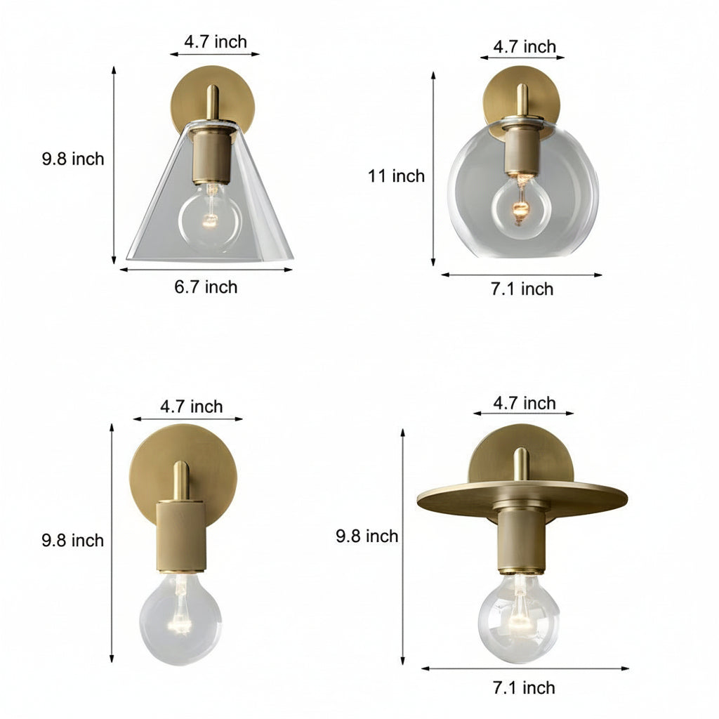 Contemporary Gold Glass LED Wall Light