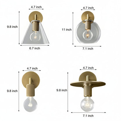 Contemporary Gold Glass LED Wall Light