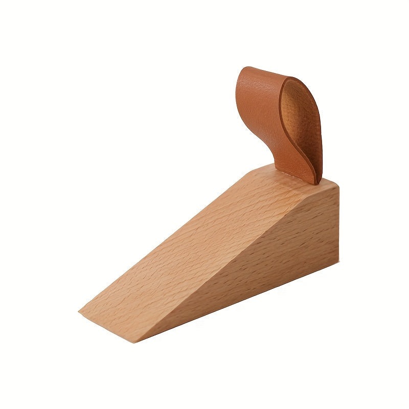 Rustic Wood Door Wedge with Rubber Grip Base - Cofik