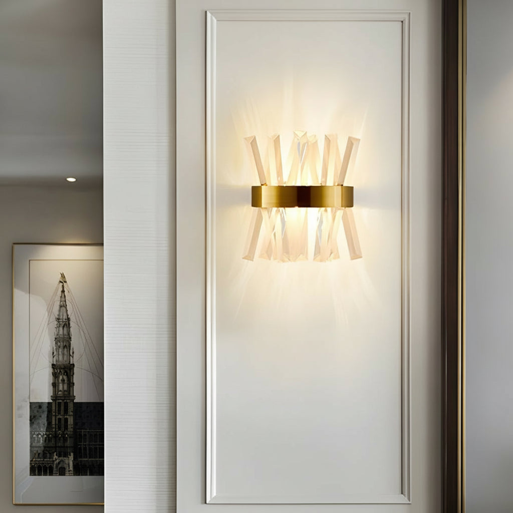 Elegant Glass Wall Lamp Stainless Steel LED Lighting Fixture