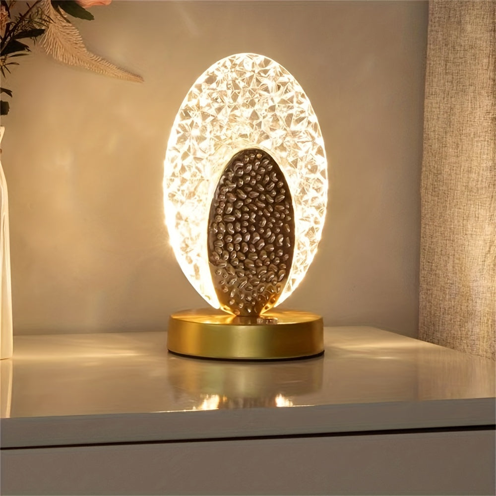 Soft Touch LED Desk Lamp with Decorative Feather Shade