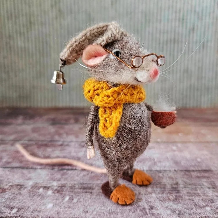 Unique Felt Mice Holiday Ornament