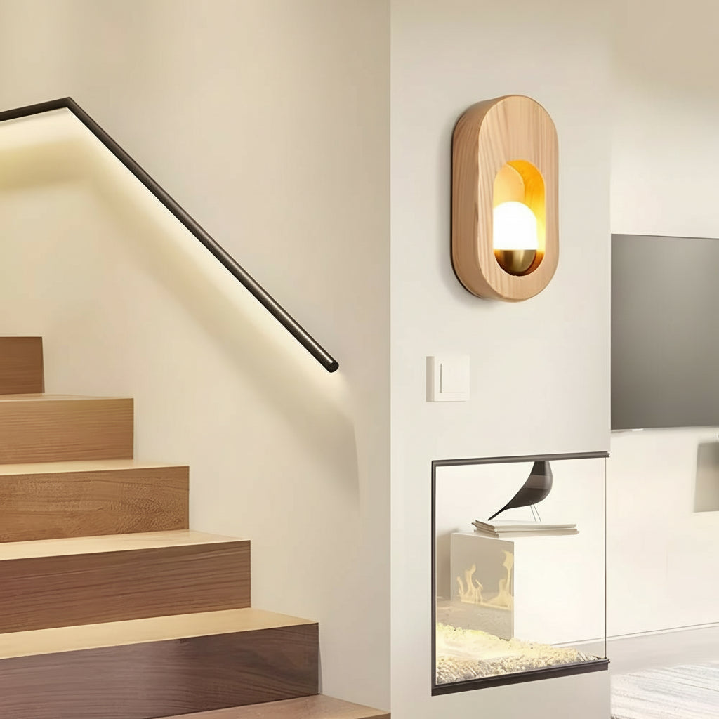 Simple Wooden LED Wall Light