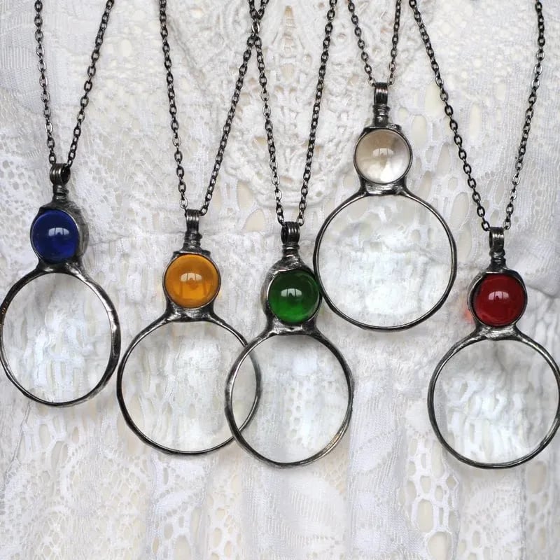 Unique Magnifying Glass Pendant Necklace
