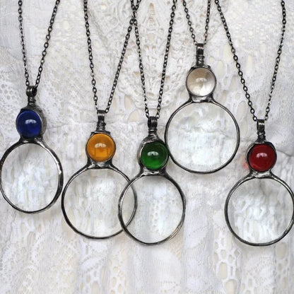Unique Magnifying Glass Pendant Necklace