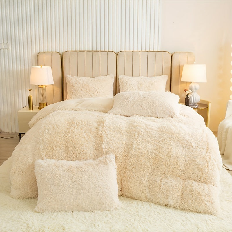 Cozy Fleece Duvet Cover Set with Zipper