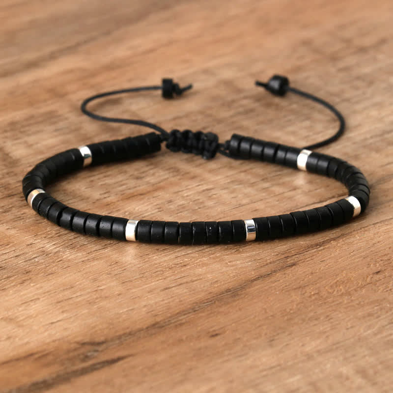 Bohemian Stone Beaded Bracelet with Natural Rollers