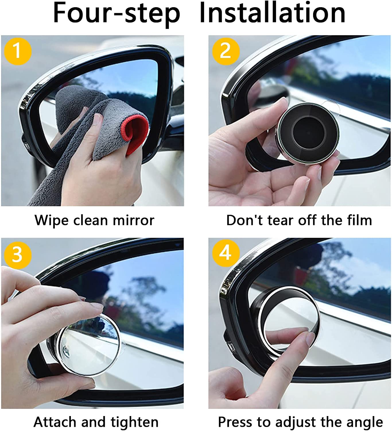 Wide Angle Convex Blind Spot Mirrors