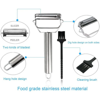 Easy-to-Use Stainless Steel Veggie Slicer & Grater